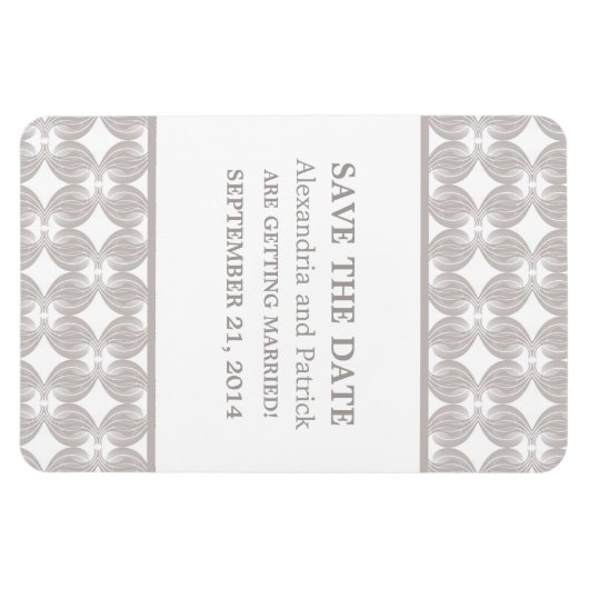 Modern Deco sparen de Magnet van de Datum, Latte Magneet (Horizontaal)