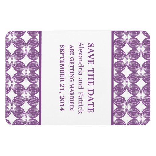 Modern Deco sparen de Magnet van de Datum, Paars Magneet (Horizontaal)