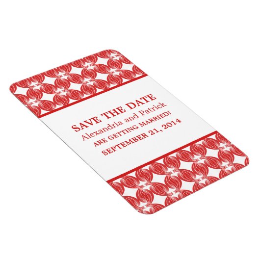 Modern Deco sparen de Magnet van de Datum, Rood Magneet (Rechterzijde)