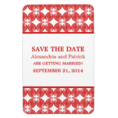 Modern Deco sparen de Magnet van de Datum, Rood Magneet (Verticaal)