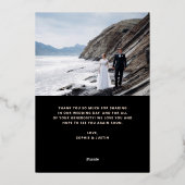 Modern deco zwart | Dank u kaart Roos goudfolie (Achterkant)