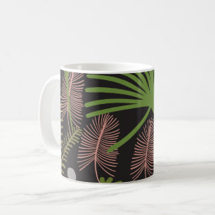 Modern decoratief bloemblaadjespatroon koffiemok