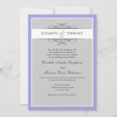 Modern Decoratief Gray Wedding Uitnodiging (Voorkant)