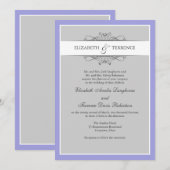 Modern Decoratief Gray Wedding Uitnodiging (Voorkant / Achterkant)