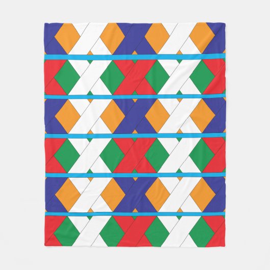 Modern decoratief kleurrijk geometrisch patroon fleece deken (Voorkant)