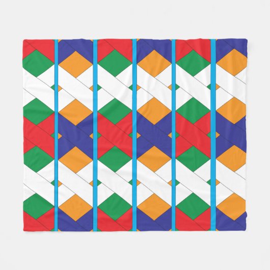 Modern decoratief kleurrijk geometrisch patroon fleece deken (Voorkant (Horizontaal))