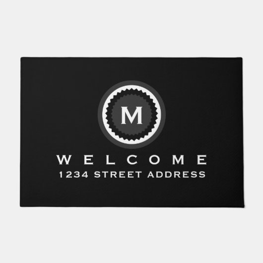 Modern decoratief monogram | Welkom Deurmat (Voorkant)