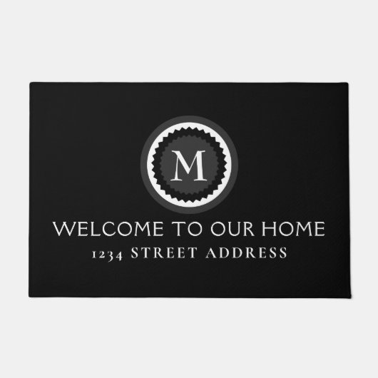 Modern decoratief monogram | Welkom Deurmat (Voorkant)