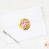 Modern decoratief script Baby shower Bedankt Ronde Sticker (Envelop)