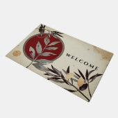 Modern Decoratieve Burgundy Waterverf Zen Welkom Deurmat (Schuin)