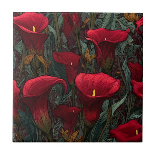 Modern Decorative Calle Lilies Tiles For Kitchen Tegeltje (Voorkant)