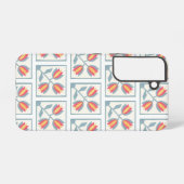 Modern Decorative Flowers Pattern Samsung Galaxy Hoesje (Achterkant horizontaal)