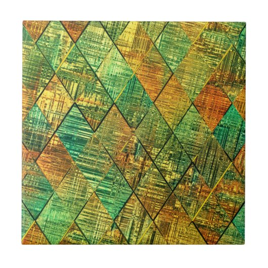 Modern Decorative Geometric Stained Glass Tegeltje (Voorkant)