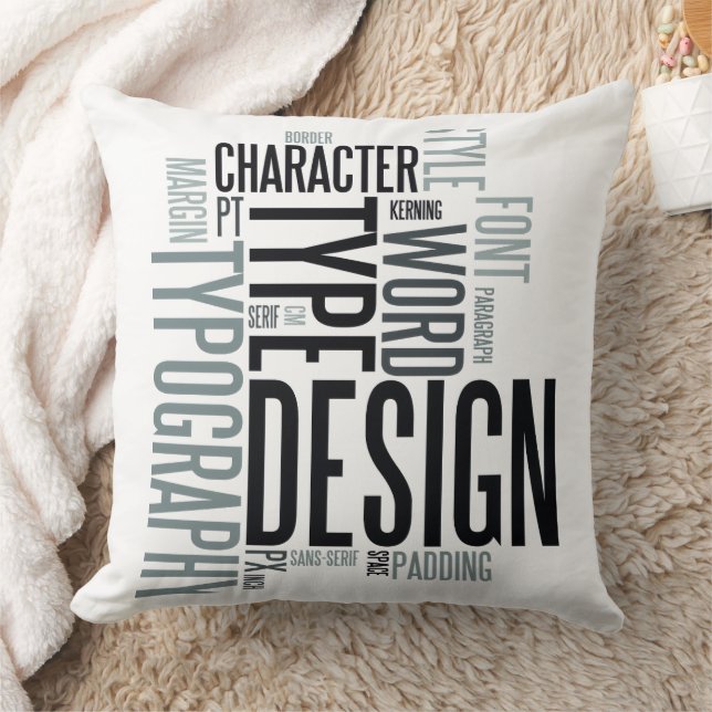 Modern Decorative Typography Throw Pillow Kussen (Deken)