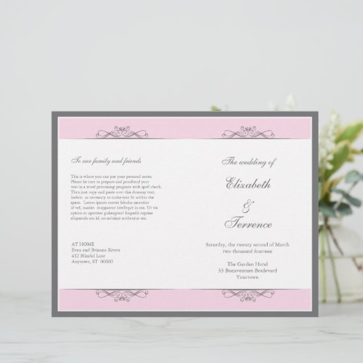 Modern Decorative Wedding Program Flyer (Staand voorkant)