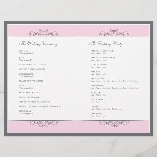 Modern Decorative Wedding Program Flyer (Achterkant)