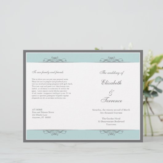 Modern Decorative Wedding Program Flyer (Staand voorkant)