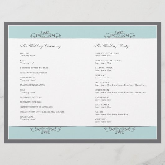 Modern Decorative Wedding Program Flyer (Achterkant)