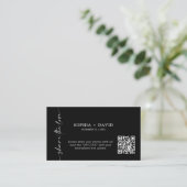 Modern Deel de Liefde QR Code Bruiloft Foto's Kaar Informatiekaartje (Staand voorkant)