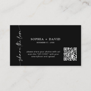 Modern Deel de Liefde QR Code Bruiloft Foto's Kaar Informatiekaartje