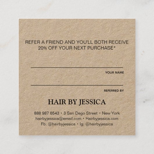 Modern Deel de liefdeskraft verwijst een vriend Aanbevelingskaartje (Achterkant)