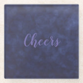 Modern Deep Blue Bokeh Cheers Onderzetter (Voorkant)
