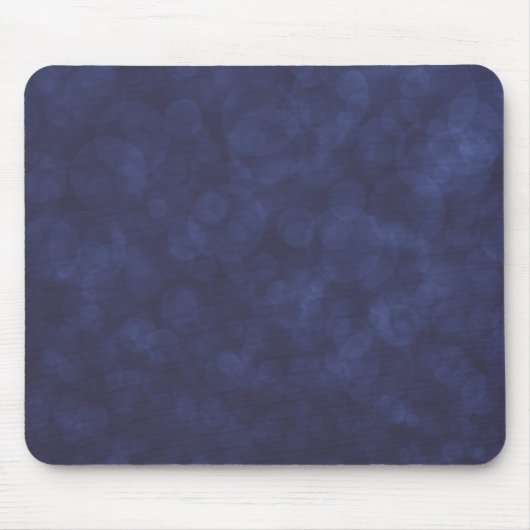 Modern Deep Blue Bokeh Mousepad Muismat (Voorkant)