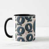 Modern Deep Blue Monogram Gepersonaliseerd Naam Cu Mok (Links)