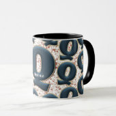 Modern Deep Blue Monogram Gepersonaliseerd Naam Cu Mok (Voorkant rechts)