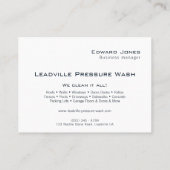 Modern Deep Blue Power Pressure Wash  Visitekaartje (Achterkant)