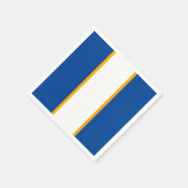 Modern Deep Blue Wit Sinaasappel Racing Stripes Servet (Hoek)