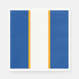 Modern Deep Blue Wit Sinaasappel Racing Stripes Servet