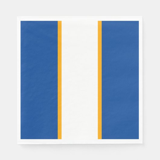 Modern Deep Blue Wit Sinaasappel Racing Stripes Servet (Voorkant)