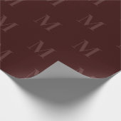 Modern Deep Burgundy Minimalist Monogram Cadeaupapier (Hoek)