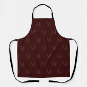Modern Deep Burgundy Minimalist Monogram Schort (Voorkant)
