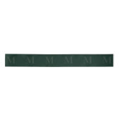 Modern Deep Forest Green Minimalist Monogram 3in Satijnen Lint (Voorkant)