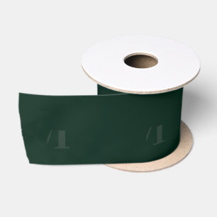Modern Deep Forest Green Minimalist Monogram 3in Satijnen Lint