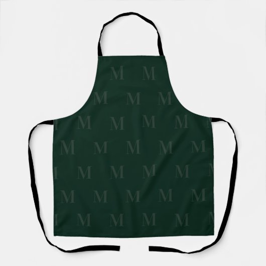Modern Deep Forest Green Minimalist Monogram Schort (Voorkant)