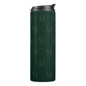 Modern Deep Forest Green Minimalist Monogram Thermosbeker (Gedraaid links)