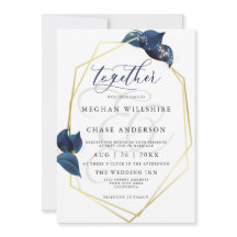 Modern Deep Indigo Blue en Gold Lijst