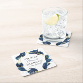 Modern Deep Indigo Blue en Gold Lijst Kartonnen Onderzetters (Insitu)