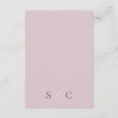 Modern Deep Mauve & Roos Gold Wedding Details Informatiekaartje (Achterkant)