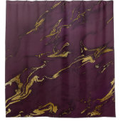 Modern Deep Paars en Gold Marble Douchegordijn (Voorkant)