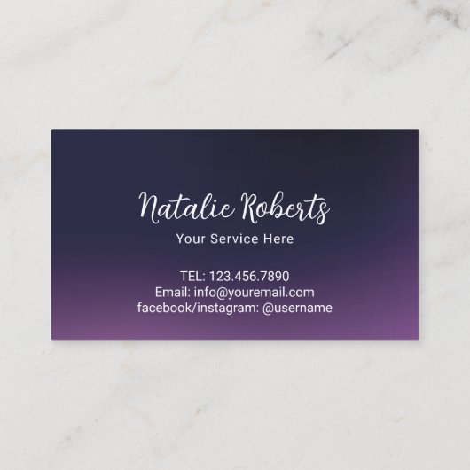 Modern Deep Paarse Beauty Salon & Spa Loyalty (Achterkant)