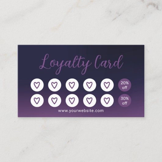 Modern Deep Paarse Beauty Salon & Spa Loyalty (Voorkant)