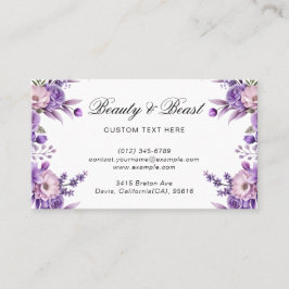 Modern Deep Pink Floral Calling Card with Elegance Contactkaartje