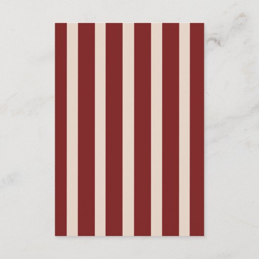 Modern Deep Red Cream Classy Fancy Wedding Details Informatiekaartje (Achterkant)