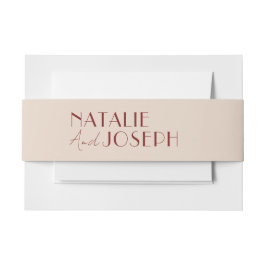 Modern Deep Red Unique Fancy Wedding Uitnodigingen Wikkel