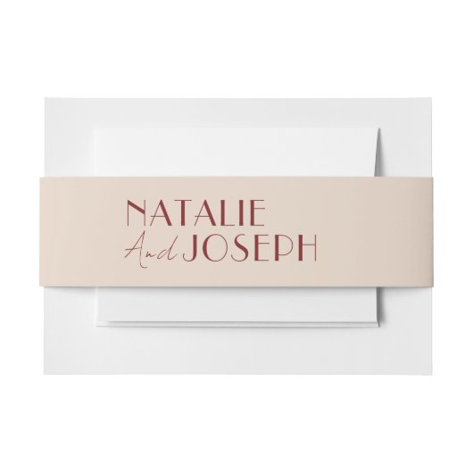 Modern Deep Red Unique Fancy Wedding Uitnodigingen Wikkel (Voorkant Voorbeeld)