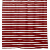  Modern Deep Red & White Striped Shower Curtain Douchegordijn (Voorkant)